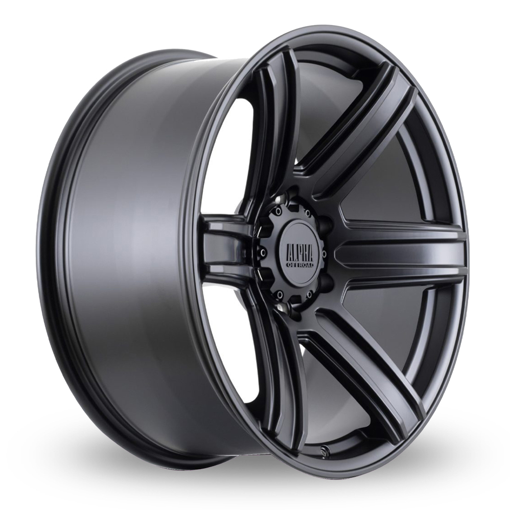 20 Inch Alpha Offroad Surge Matt Black Alloy Wheels