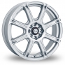 17 Inch Wolfrace Arays Ninja Silver Alloy Wheels