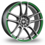 15 Inch Wolfrace Ultra-Lite Silver Green Alloy Wheels