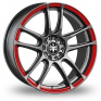 17 Inch Wolfrace Ultra-Lite Gun Metal Red Alloy Wheels