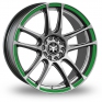 17 Inch Wolfrace Ultra-Lite Silver Green Alloy Wheels