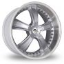 22 Inch Wolfrace Wolf Design RR Hyper Silver Alloy Wheels