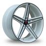 8.5x19 (Front) & 9.5x19 (Rear) Axe EX14 White Black Alloy Wheels