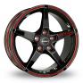 17 Inch Borbet FS Black Red Alloy Wheels