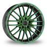 18 Inch Borbet CW4 Black Green Alloy Wheels