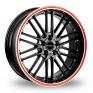 8.5x19 (Front) & 9.5x19 (Rear) Borbet CW2 R Black Red Alloy Wheels