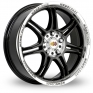 15 Inch Momo Corse Black Polished Alloy Wheels