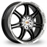 16 Inch Momo Corse Black Polished Alloy Wheels