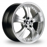 20 Inch DeCorsa C053 Trend Hyper Silver Polished Alloy Wheels