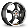 16 Inch Momo Torque 3000 Black Polished Alloy Wheels