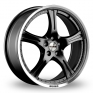 17 Inch Momo FXL ONE Black Polished Alloy Wheels