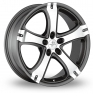 16 Inch Fondmetal 7500 Titanium Polished Alloy Wheels