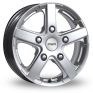 18 Inch Fox Racing Viper Van Silver Alloy Wheels