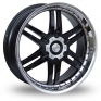 24 Inch Lenso DF1 Black Polished Alloy Wheels