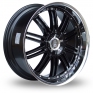 22 Inch Lenso Symphony Black Polished Alloy Wheels