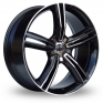 22 Inch Lenso Opera Black Polished Alloy Wheels