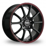 17 Inch Advanti SG40 Black Red Alloy Wheels