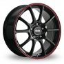 15 Inch Advanti SG40 Black Red Alloy Wheels