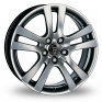 17 Inch Wolfrace Como 5 Stud Silver Alloy Wheels