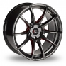 18 Inch Kei Racing Evo Hyper Black Red Alloy Wheels