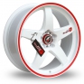 17 Inch Lenso D1-R White Red Alloy Wheels