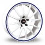 16 Inch Team Dynamics Pro Race 1 2S White Blue Alloy Wheels