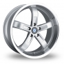 8.5x19 (Front) & 9.5x19 (Rear) Beyern Type 5 5x120  Silver Polished Alloy Wheels