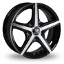 15 Inch Diamond Helios Black Polished Alloy Wheels