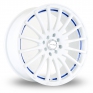 17 Inch Dare GTR White Blue Alloy Wheels