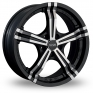 16 Inch OZ Racing Power Black Polished Alloy Wheels