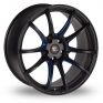 17 Inch Kei Racing Evo Black Blue Alloy Wheels