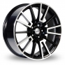 17 Inch Fox Racing R3 Black Polished Alloy Wheels