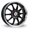 17 Inch Wolfrace Asia-Tec Arata Black Polished Alloy Wheels