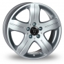 17 Inch Wolfrace DF Silver Alloy Wheels