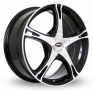 15 Inch Team Dynamics City Black Polished Alloy Wheels