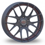 18 Inch Breyton Race GTS R Gun Metal Red Alloy Wheels