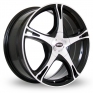 17 Inch Team Dynamics City Black Polished Alloy Wheels