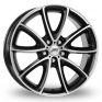 17 Inch AEZ Excite Black Polished Alloy Wheels