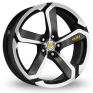 8.5x19 (Front) & 9.5x19 (Rear) Dotz Hanzo 5x112  Black Polished Alloy Wheels