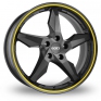 19 Inch Dotz Touge Black Yellow Alloy Wheels