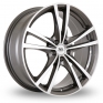 17 Inch BK Racing 182 Gun Metal Polished Alloy Wheels