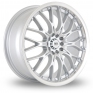 16 Inch BK Racing 299 Silver Polished Alloy Wheels