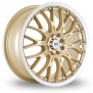 17 Inch BK Racing 299 Gold Polished Alloy Wheels