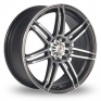 17 Inch BK Racing 521 Gun Metal Polished Alloy Wheels