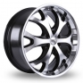 20 Inch BK Racing 720 Black Polished Alloy Wheels