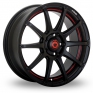 17 Inch Konig Bump Black Red Alloy Wheels