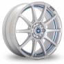 17 Inch Konig Bump Silver Blue Alloy Wheels