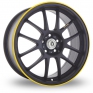 17 Inch Konig Daylite Black Yellow Alloy Wheels