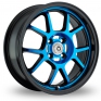 15 Inch Konig Foil Black Blue Alloy Wheels