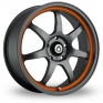 16 Inch Konig Forward Grey Orange Alloy Wheels